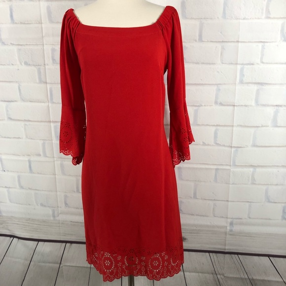 Signature by Robbie Bee Dresses & Skirts - Signature by Robbie Bee Red Laser Cut Dress